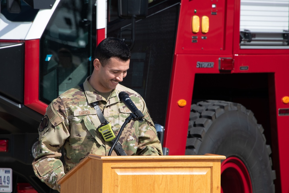 New wheels steeped in old tradition: Joint Base Andrews fire truck push-in ceremony