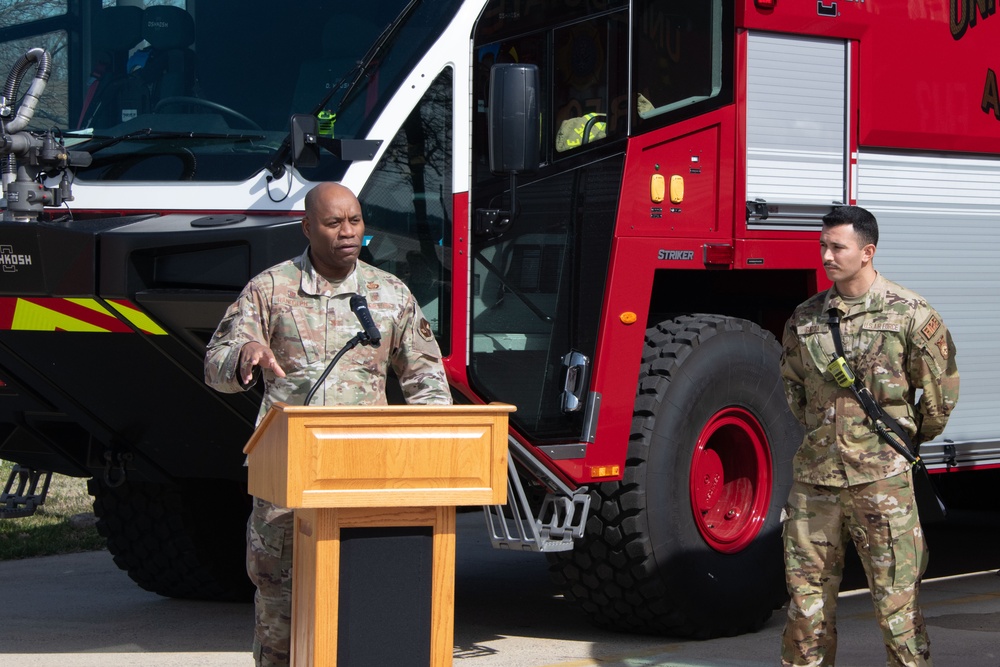 New wheels steeped in old tradition: Joint Base Andrews fire truck push-in ceremony