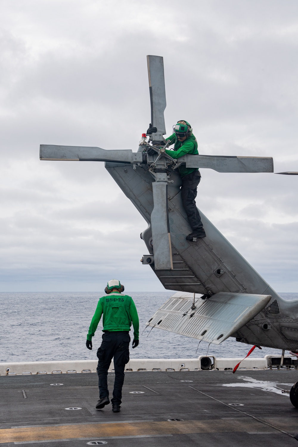 Helicopter Sea Combat Squadron 25 Conducts Maintenance Onboard USS America