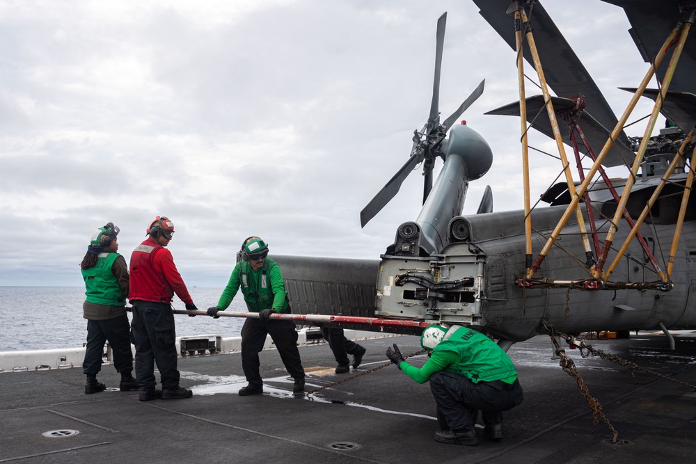 Helicopter Sea Combat Squadron 25 Conducts Maintenance Onboard USS America