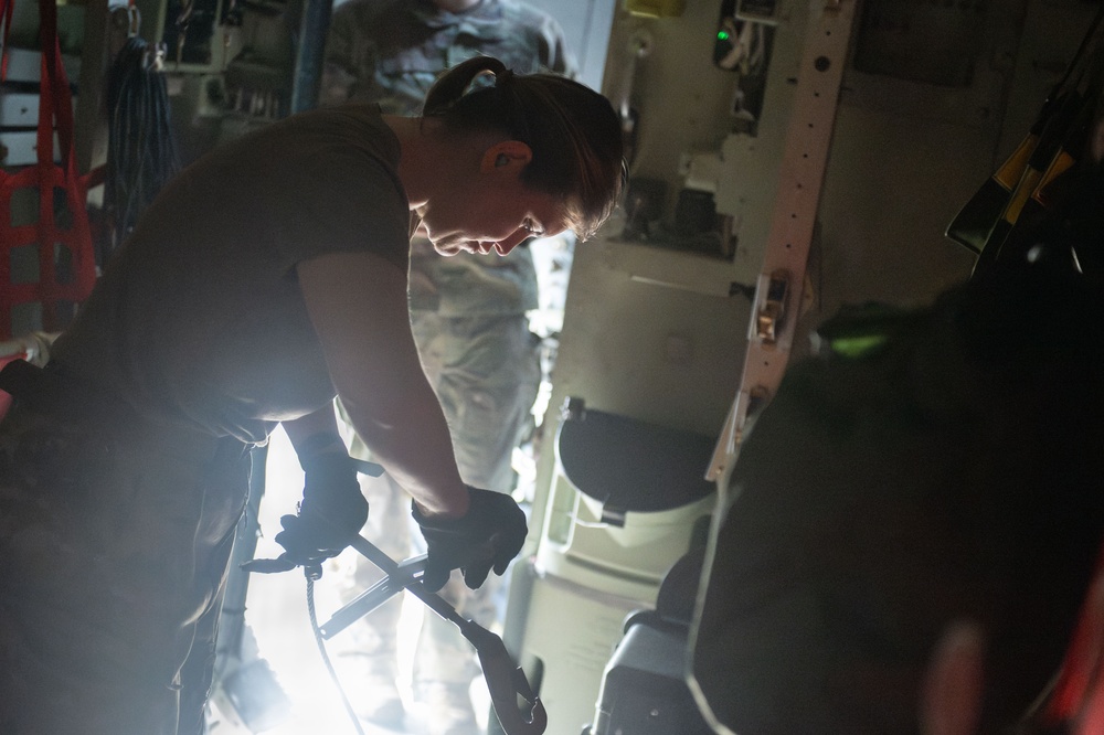 Configuring a U.S. Air Force C-130J for a static-jump line with Bangladesh partners