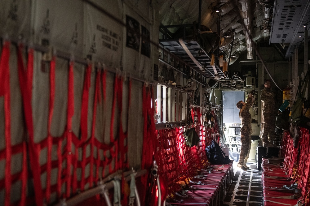 Configuring a U.S. Air Force C-130J for a static-jump line with Bangladesh partners