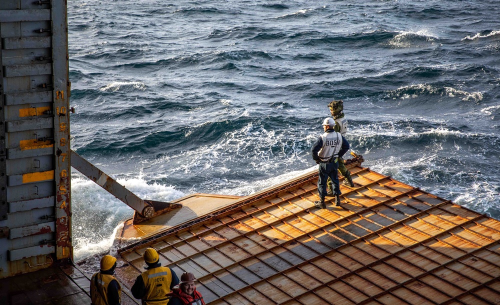 USS Gunston Hall conducts small boat operations with Le Bataillon de Fusiliers Marins (BFM) Détroyat and Swedish and Finnish Marines during Steadfast Defender 24