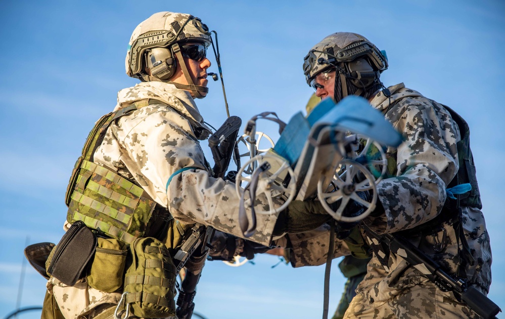 USS Gunston Hall conducts small boat operations with Le Bataillon de Fusiliers Marins (BFM) Détroyat and Swedish and Finnish Marines during Steadfast Defender 24