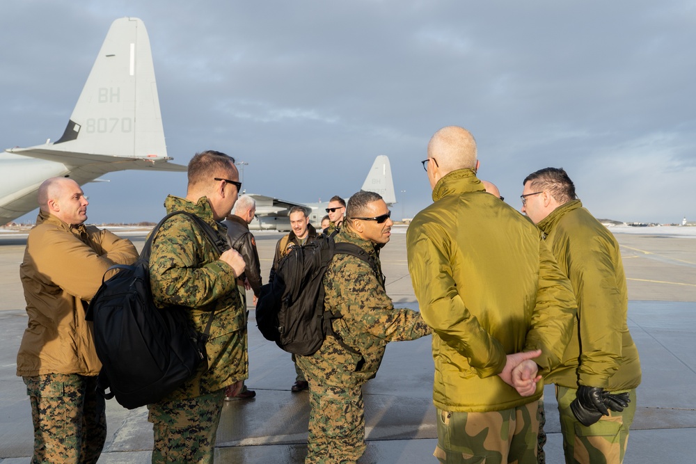 Leaders from the 2nd Marine Aircraft Wing visit U.S. Marines and members of the Royal Norwegian Air Force in Norway in preparation for Exercise Nordic Response 24