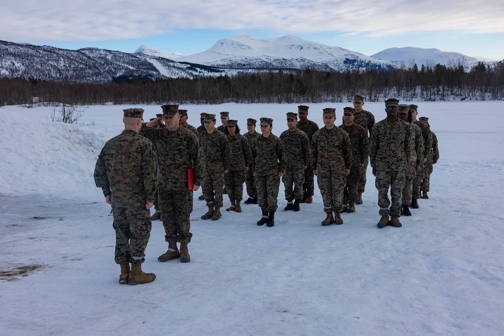 U.S. Marine with 2nd Marine Aircraft Wing reenlists in Norway