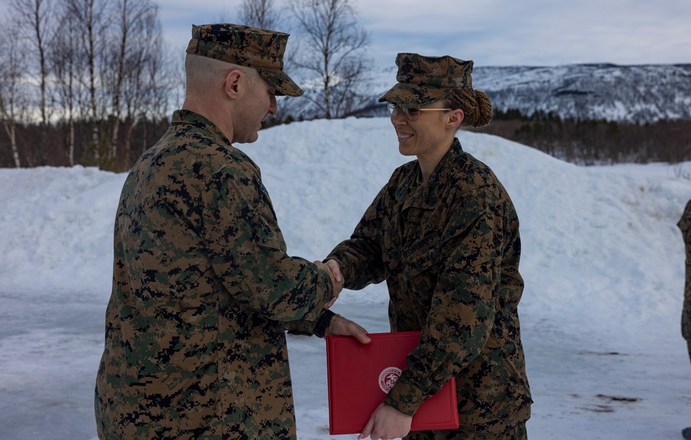 U.S. Marine with 2nd Marine Aircraft Wing reenlists in Norway