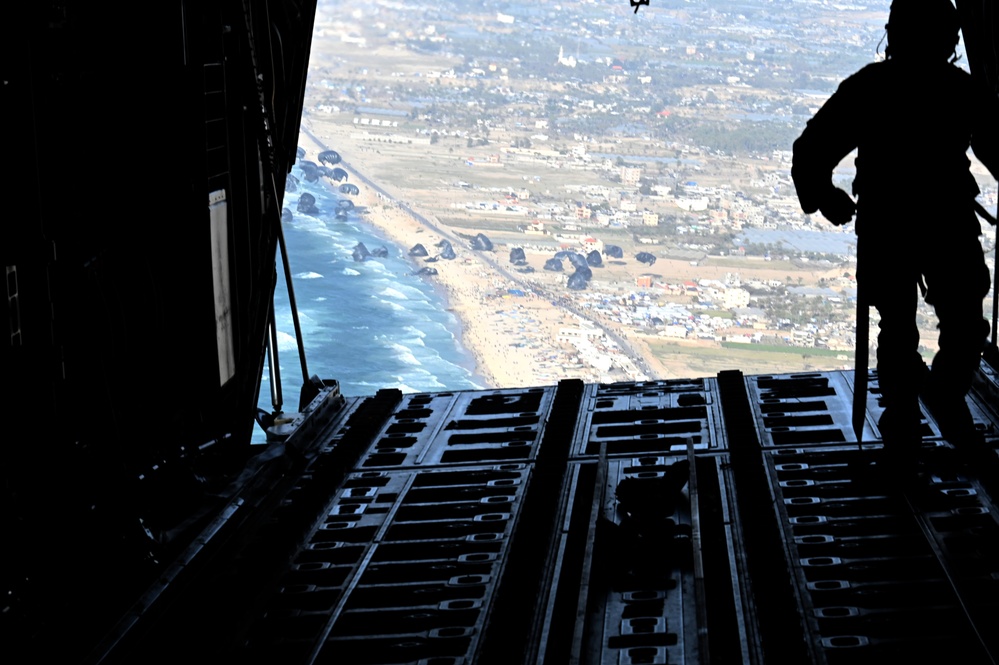 U.S. Air Force, Army airdrop 66 pallets of humanitarian aid to Gaza