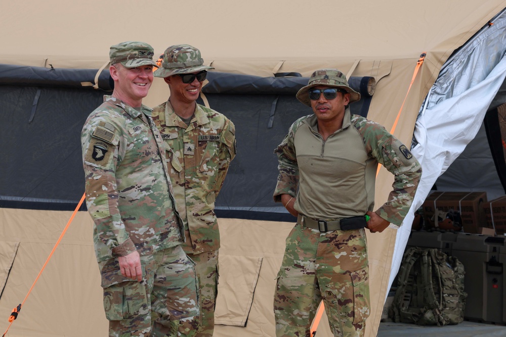 16th CAB Commander, Col. Derek A. Smith, visits 2-158th Assault Helicopter Battalion’s Forward arming and refueling point (FARP)