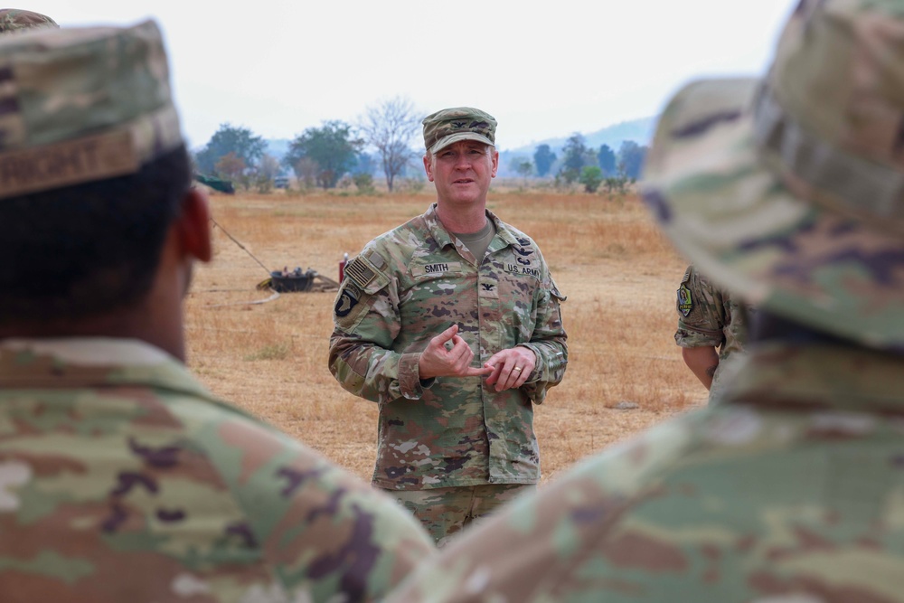 16th CAB Commander, Col. Derek A. Smith, visits 2-158th Assault Helicopter Battalion’s Forward arming and refueling point (FARP)