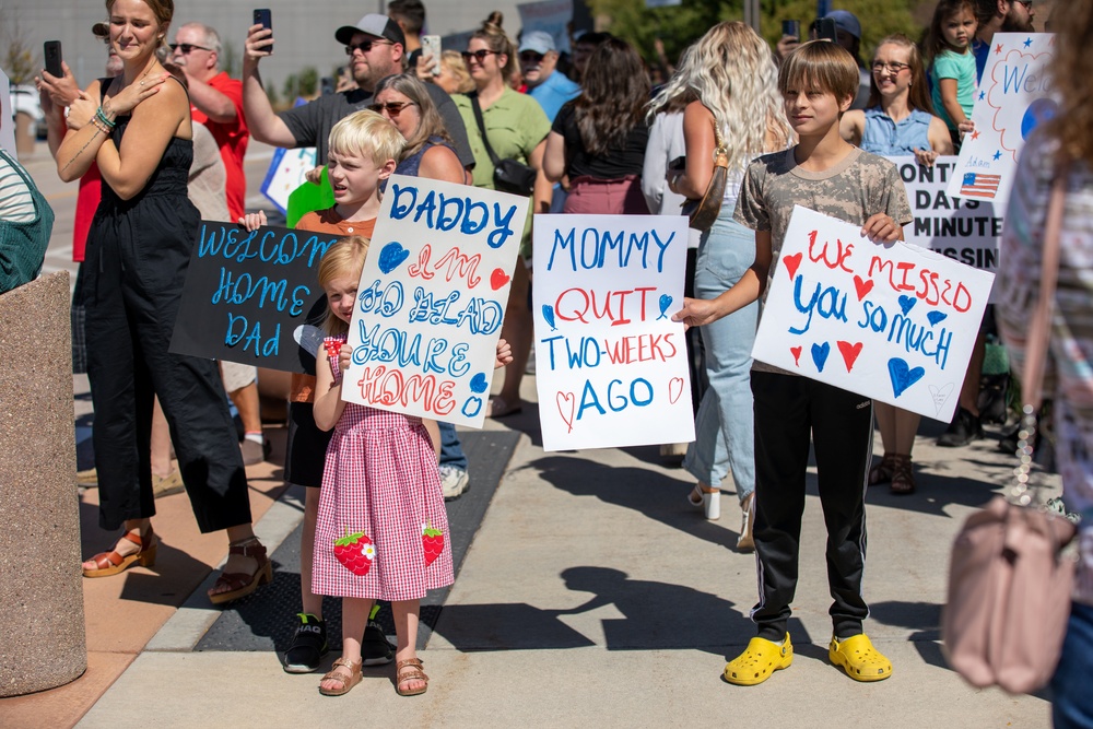 Soldiers with the 109th Regional Support Group return from a nine-month deployment