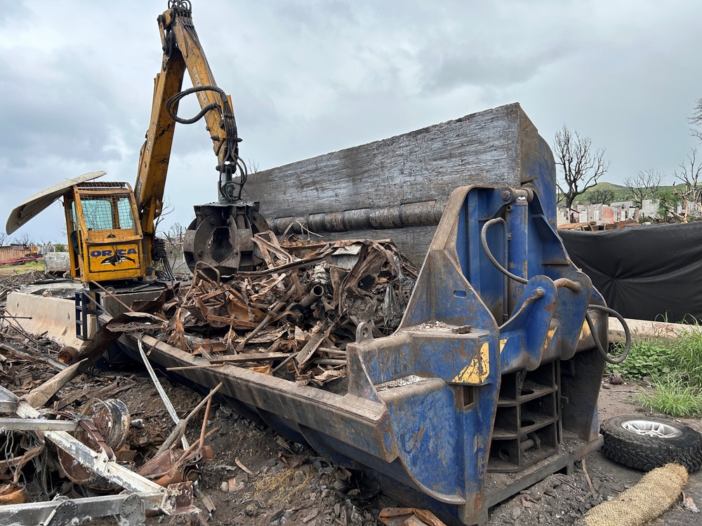 Lahaina metal debris bundled