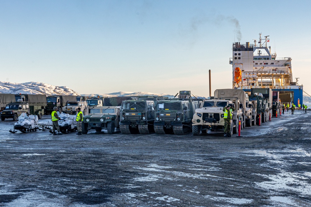 Nordic Response 24: Maritime Preposition Force Pier Offload in Talvik Norway