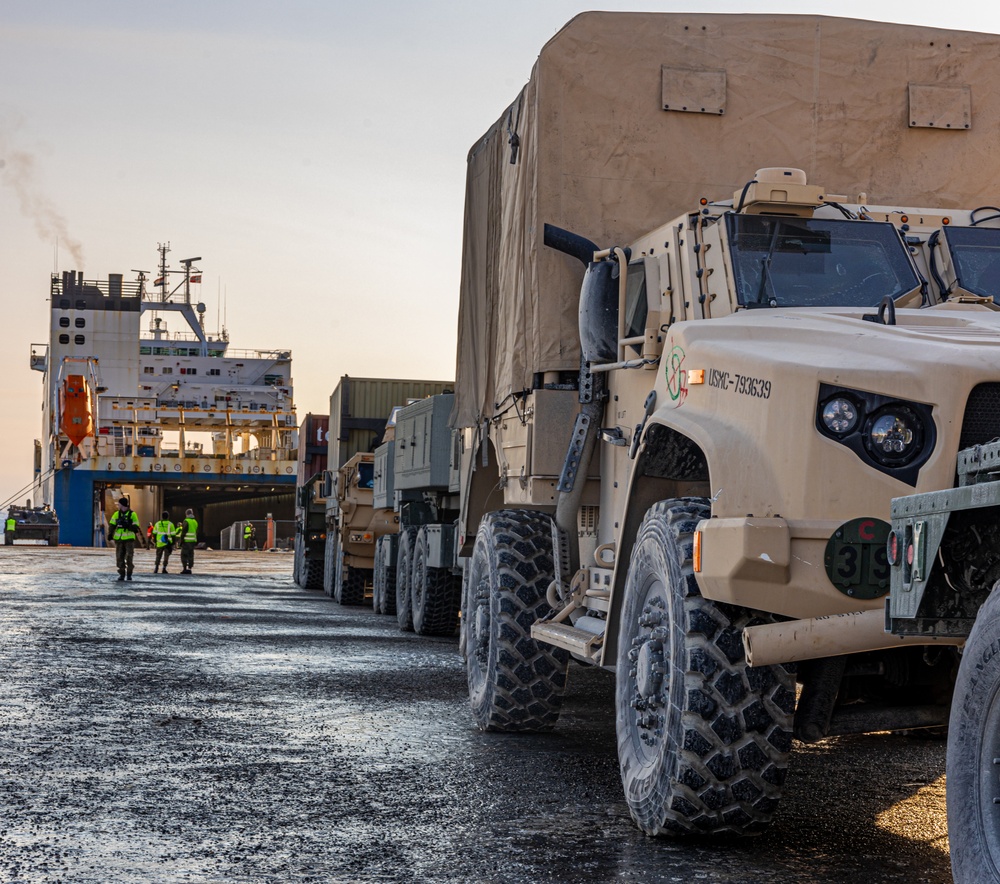 Nordic Response 24: Maritime Preposition Force Pier Offload in Talvik Norway