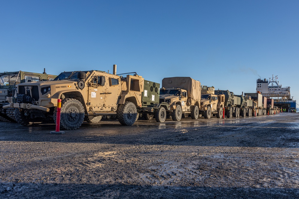 Nordic Response 24: Maritime Preposition Force Pier Offload in Talvik Norway