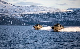 USS Gunston Hall conducts small boat operations with Le Bataillon de Fusiliers Marins (BFM) Détroyat and Swedish and Finnish Marines during Steadfast Defender 24