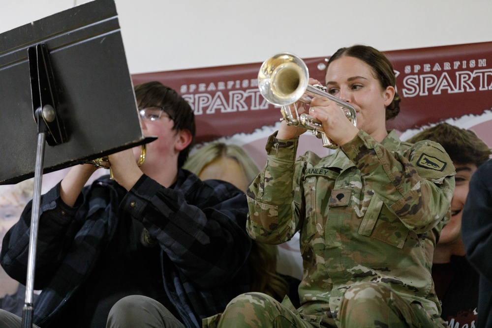 147th Army Band plays with Spearfish Highschool Band