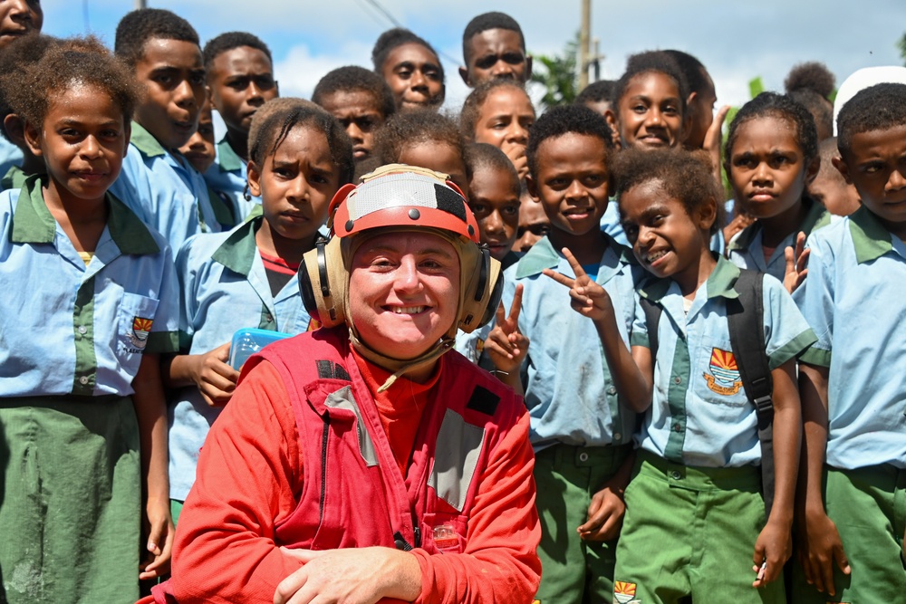 U.S. Coast Guard Cutter Harriet Lane crew visit Vanuatu schools