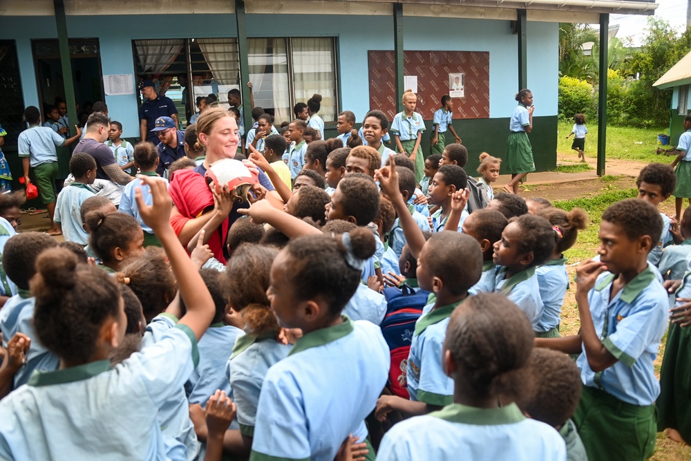 U.S. Coast Guard Cutter Harriet Lane crew visit Vanuatu schools