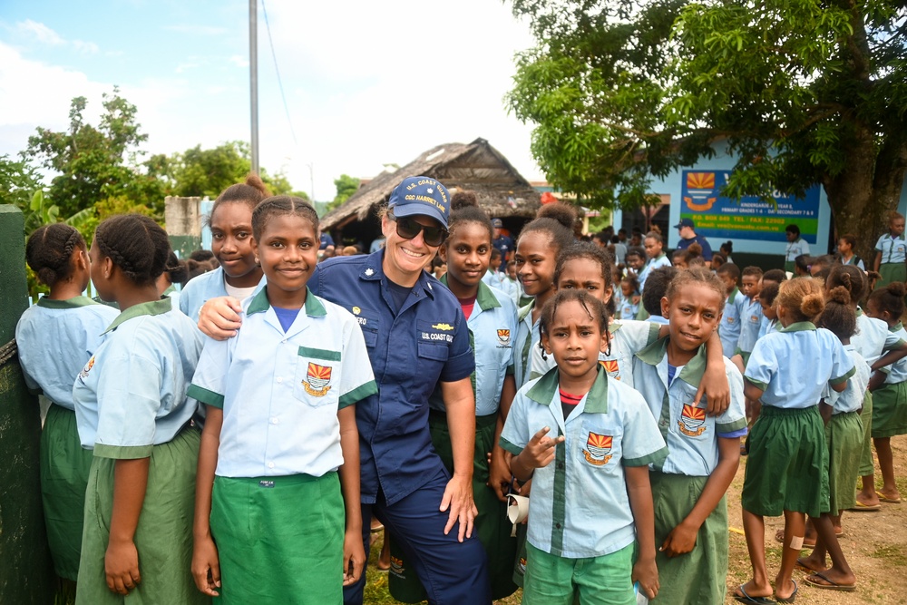 U.S. Coast Guard Cutter Harriet Lane crew visit Vanuatu schools