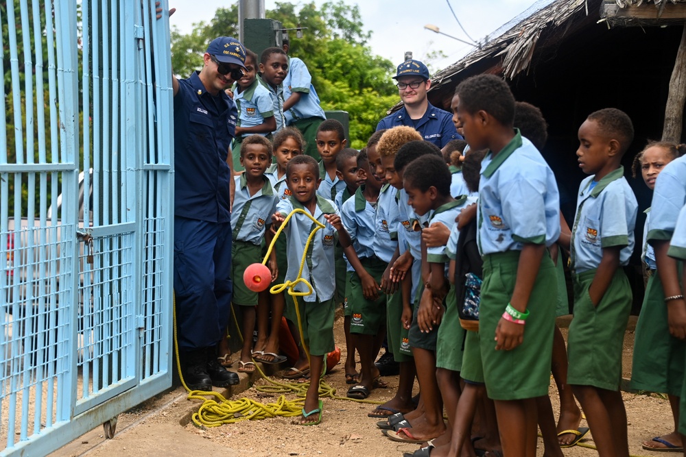 U.S. Coast Guard Cutter Harriet Lane crew visit Vanuatu schools