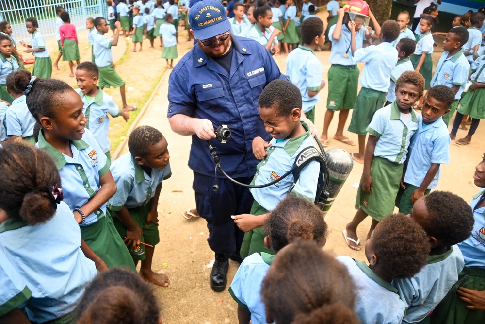 U.S. Coast Guard Cutter Harriet Lane crew visit Vanuatu schools