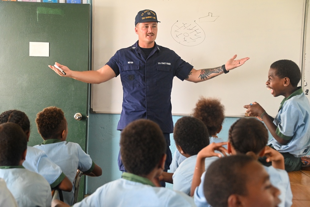 U.S. Coast Guard Cutter Harriet Lane crew visit Vanuatu schools