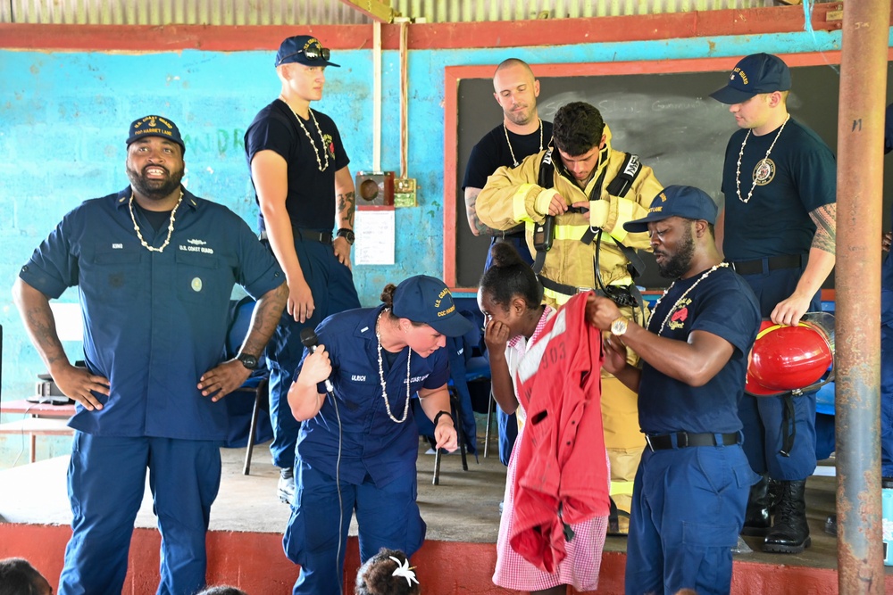 U.S. Coast Guard Cutter Harriet Lane crew visit Vanuatu schools