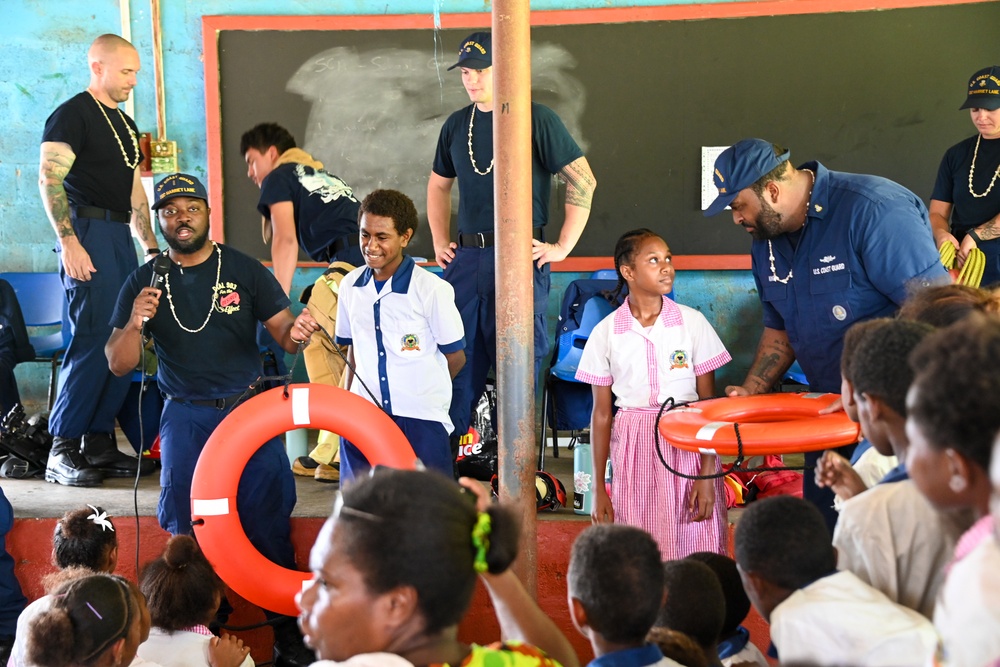 U.S. Coast Guard Cutter Harriet Lane crew visit Vanuatu schools