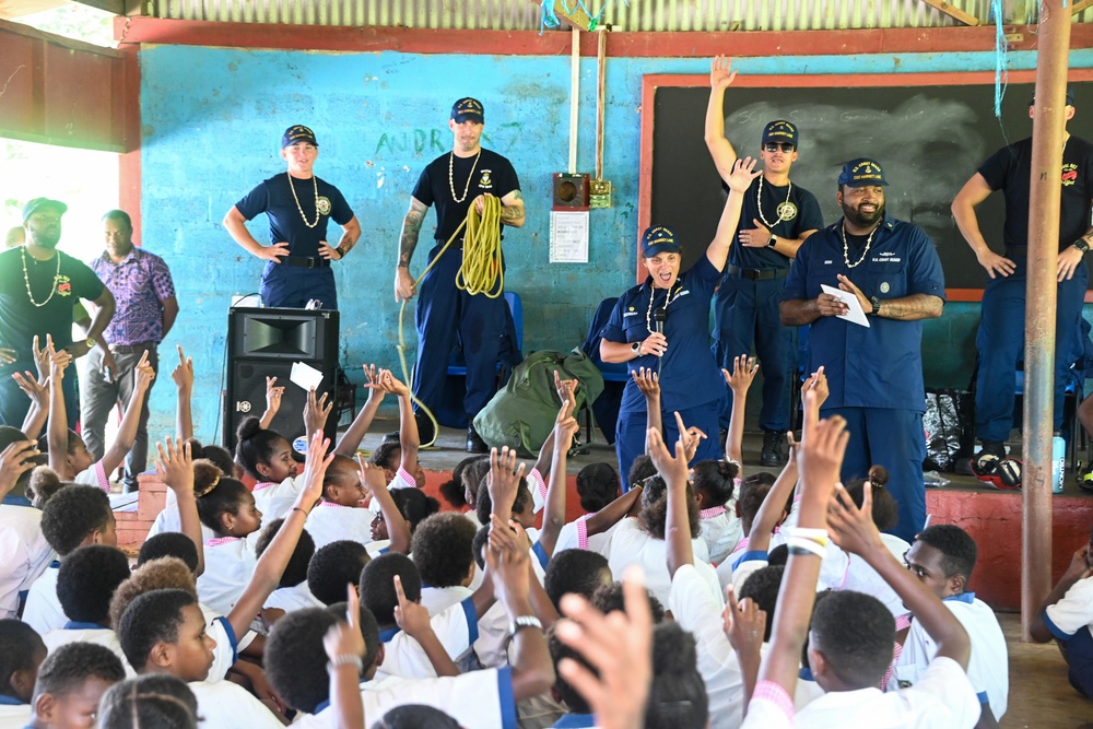 U.S. Coast Guard Cutter Harriet Lane crew visit Vanuatu schools