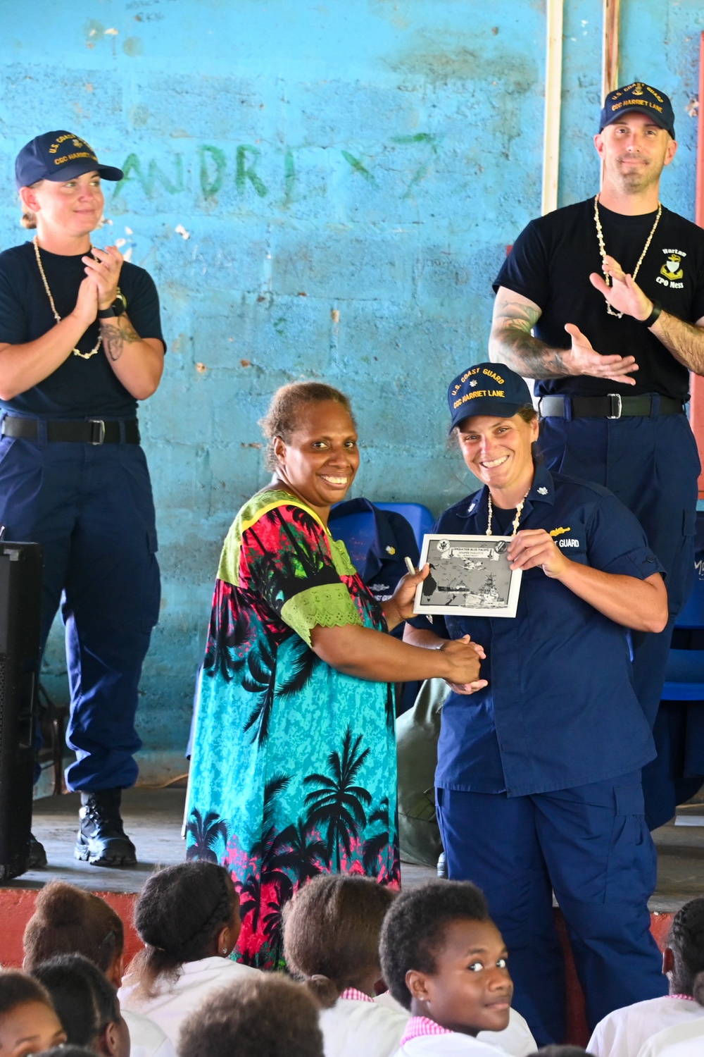 U.S. Coast Guard Cutter Harriet Lane crew visit Vanuatu schools