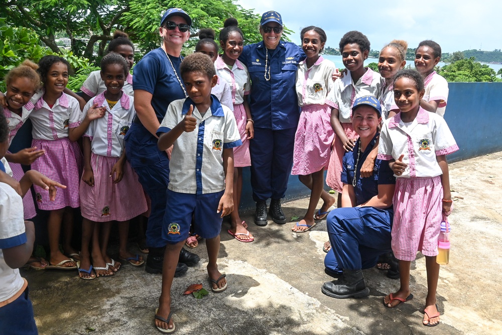 U.S. Coast Guard Cutter Harriet Lane crew visit Vanuatu schools