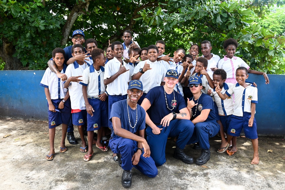 U.S. Coast Guard Cutter Harriet Lane crew visit Vanuatu schools