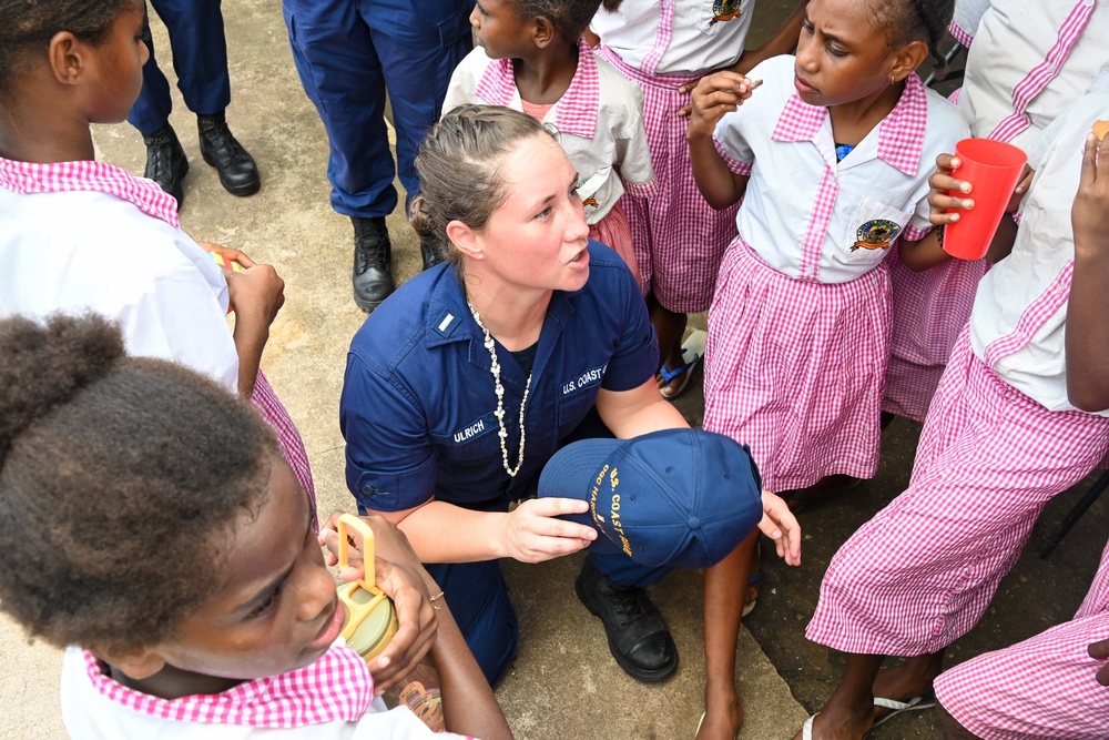 U.S. Coast Guard Cutter Harriet Lane crew visit Vanuatu schools