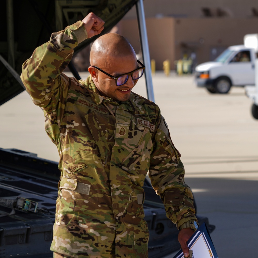 Crew Chief Surprised with Promotion on Flight Line