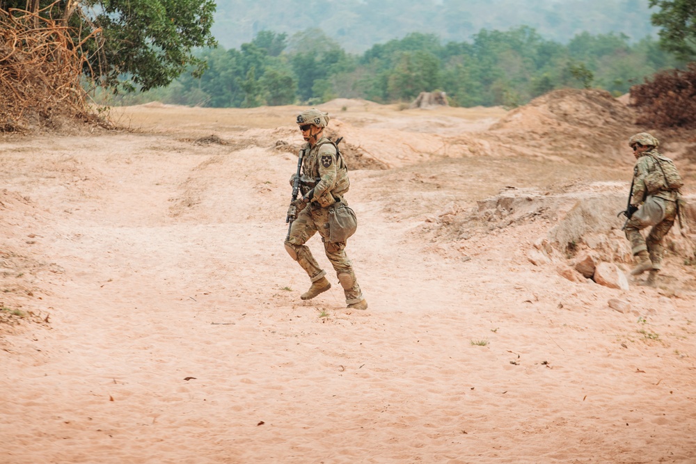 2-2 SBCT squad live fire exercise in Sa Kaeo Province for Cobra Gold 2024