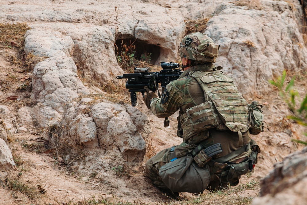 2-2 SBCT squad live fire exercise in Sa Kaeo Province for Cobra Gold 2024