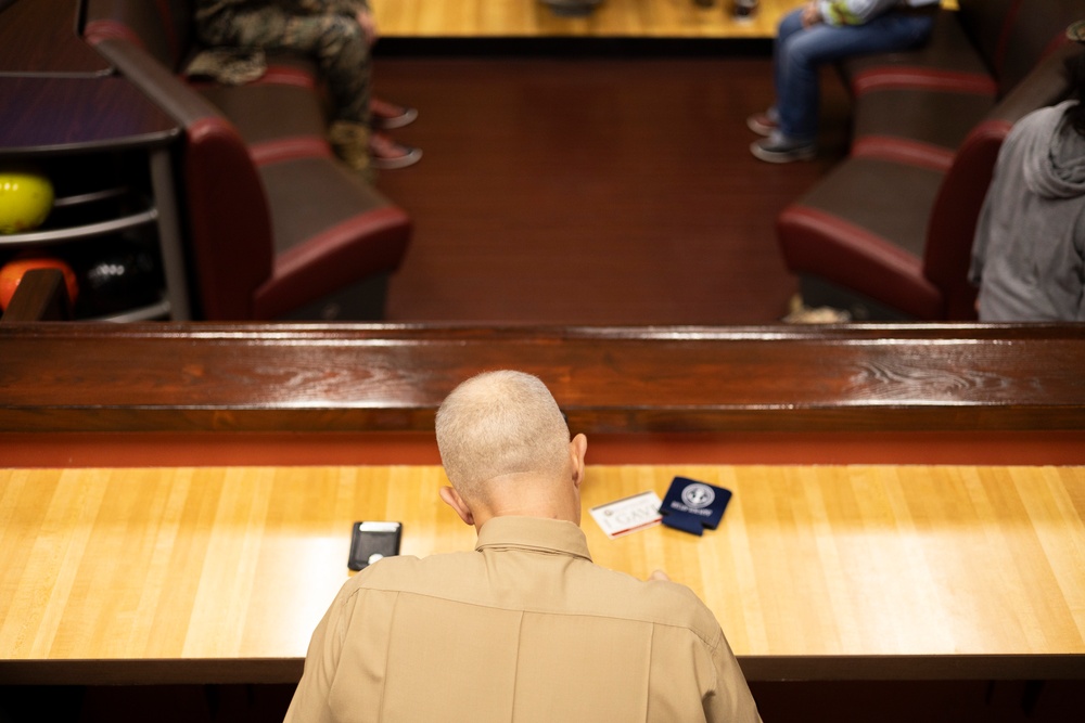 Marines gather for active duty fund drive in support of the Navy-Marine Corps Relief Society