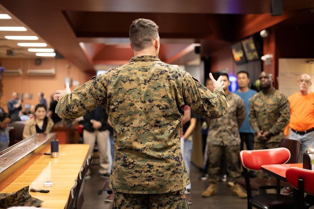 Marines gather for active duty fund drive in support of the Navy-Marine Corps Relief Society