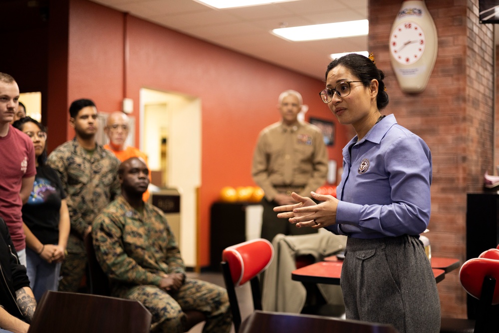 Marines gather for active duty fund drive in support of the Navy-Marine Corps Relief Society