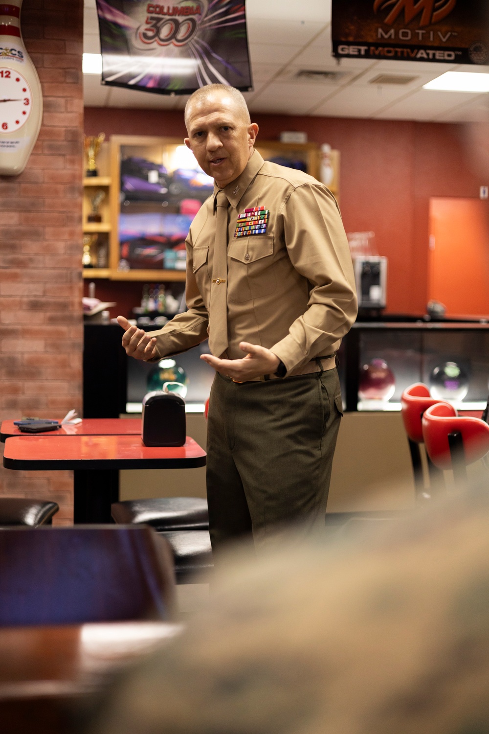 Marines gather for active duty fund drive in support of the Navy-Marine Corps Relief Society