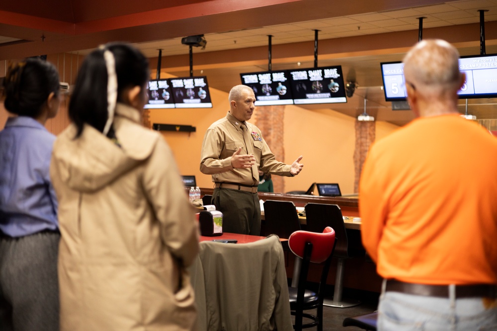 Marines gather for active duty fund drive in support of the Navy-Marine Corps Relief Society