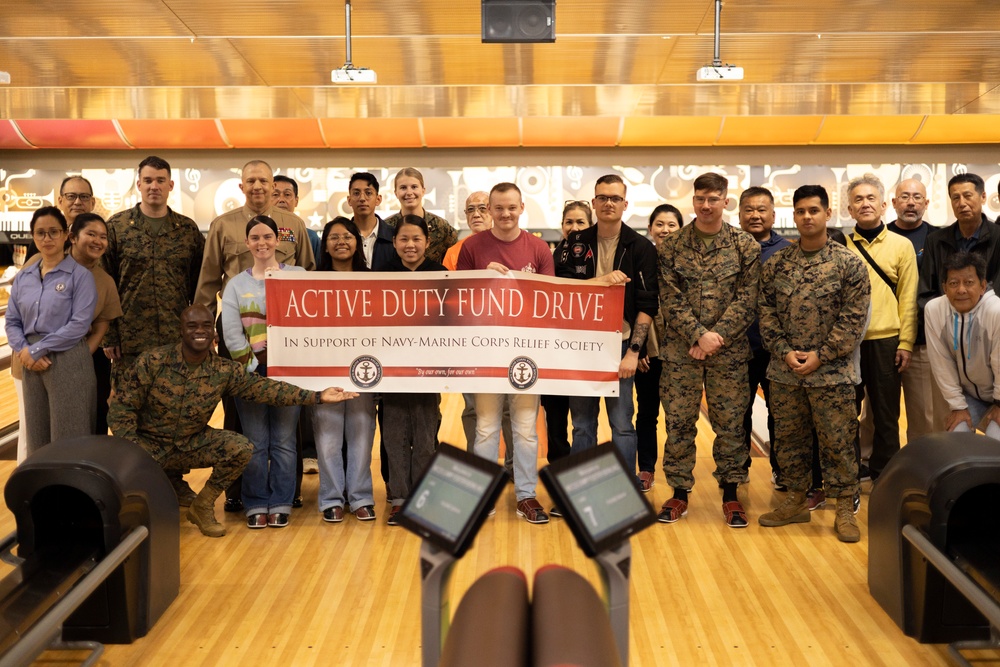 Marines gather for active duty fund drive in support of the Navy-Marine Corps Relief Society