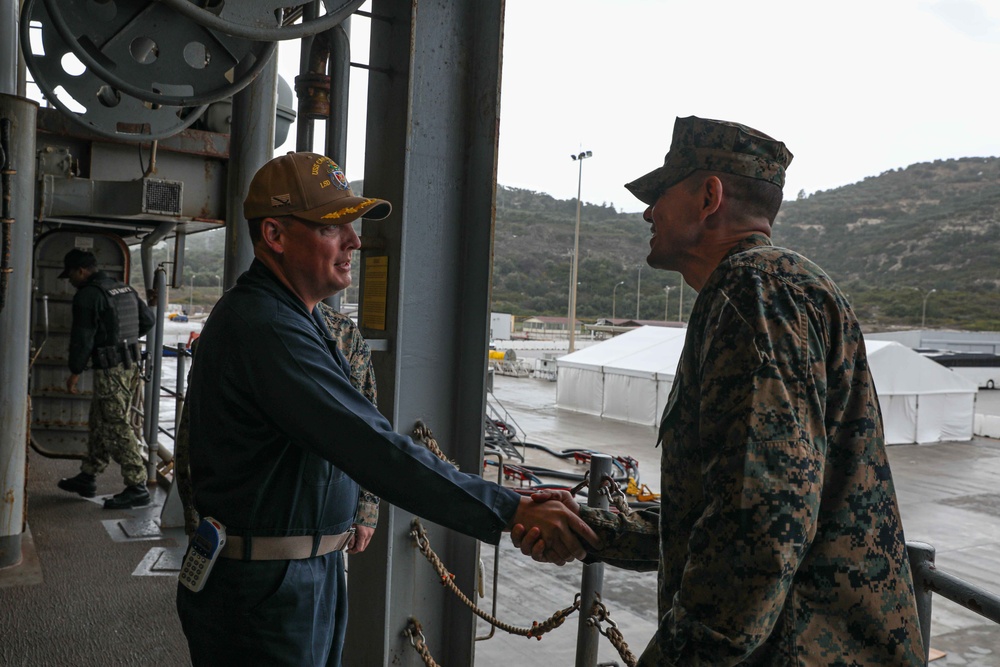 USS Carter Hall (LSD 50) Hosts Sergeant Major of the Marine Corps in Souda Bay, Greece, March 1, 2024