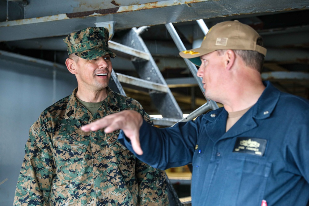 USS Carter Hall (LSD 50) Hosts Sergeant Major of the Marine Corps in Souda Bay, Greece, March 1, 2024