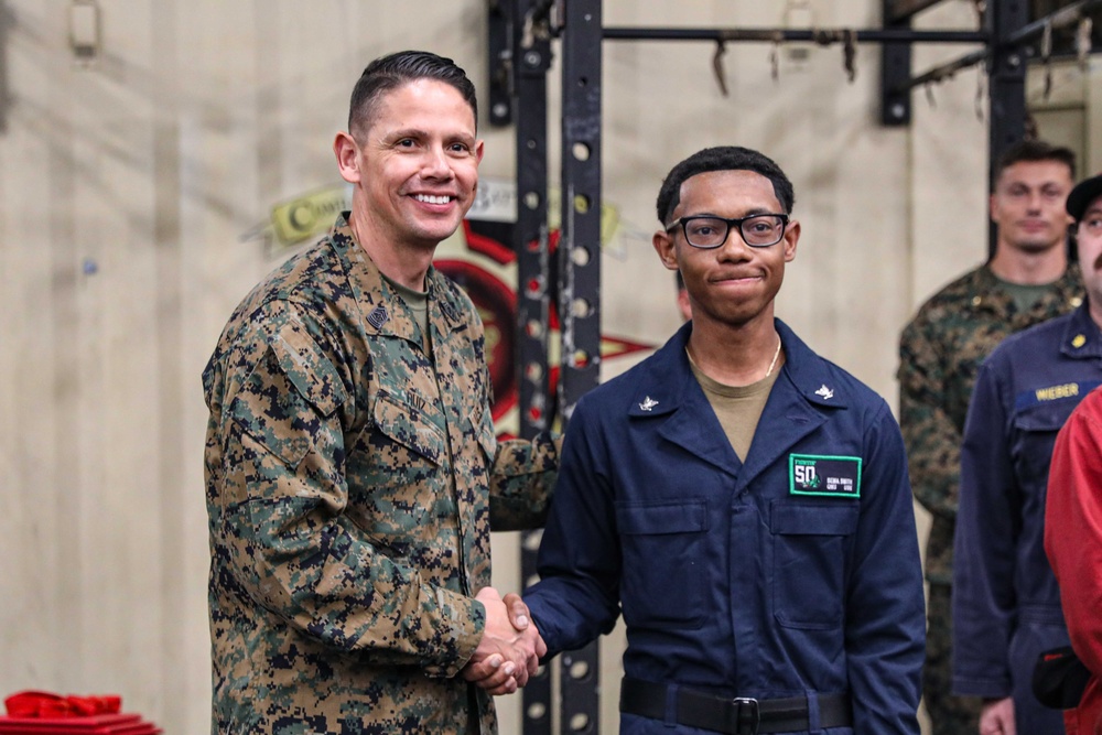 USS Carter Hall (LSD 50) Hosts Sergeant Major of the Marine Corps in Souda Bay, Greece, March 1, 2024