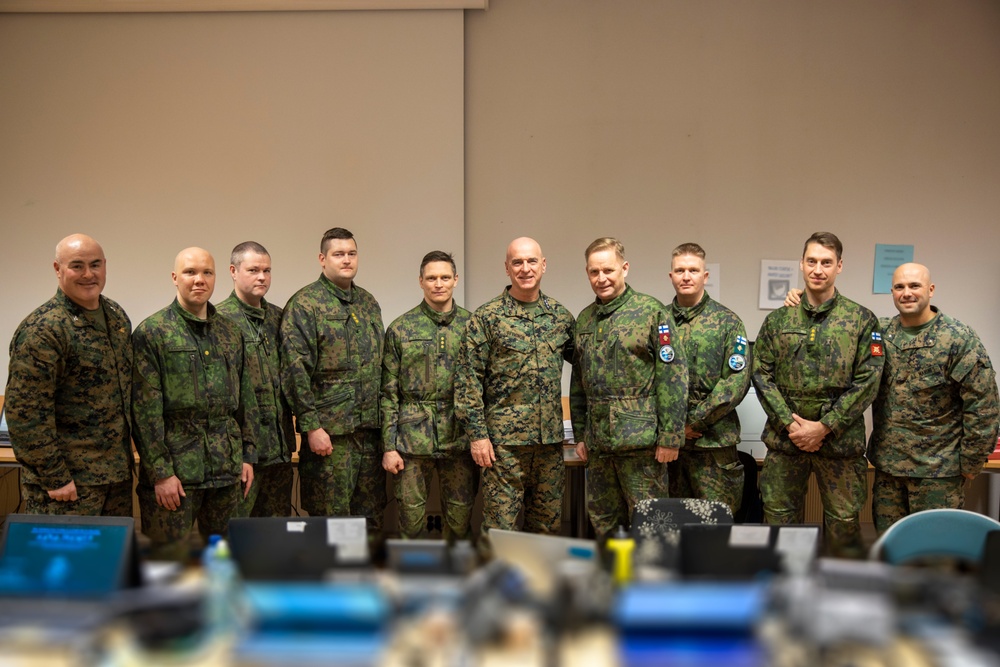 Finnish Army Brig. Gen. Tuominen visits II Marine Expeditionary Force during Nordic Response 24