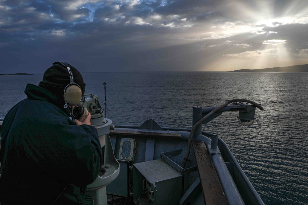 USS Carter Hall (LSD 50) Departs Souda Bay, Greece, March 2, 2024