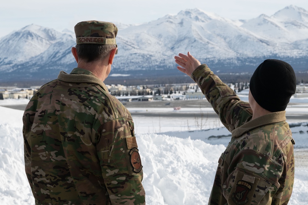 Pacific Air Forces commander Gen. Schneider visits Joint Base Elmendorf-Richardson