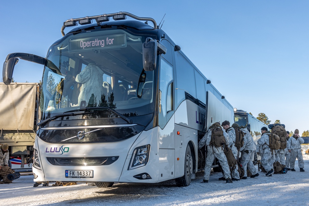 U.S. Marines with 1st Battalion, 2nd Marine Regiment ready for Exercise Nordic Response 24